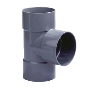 PVC T-stuk 40mm 3x lijmmof 90° grijs | CVketel.nl